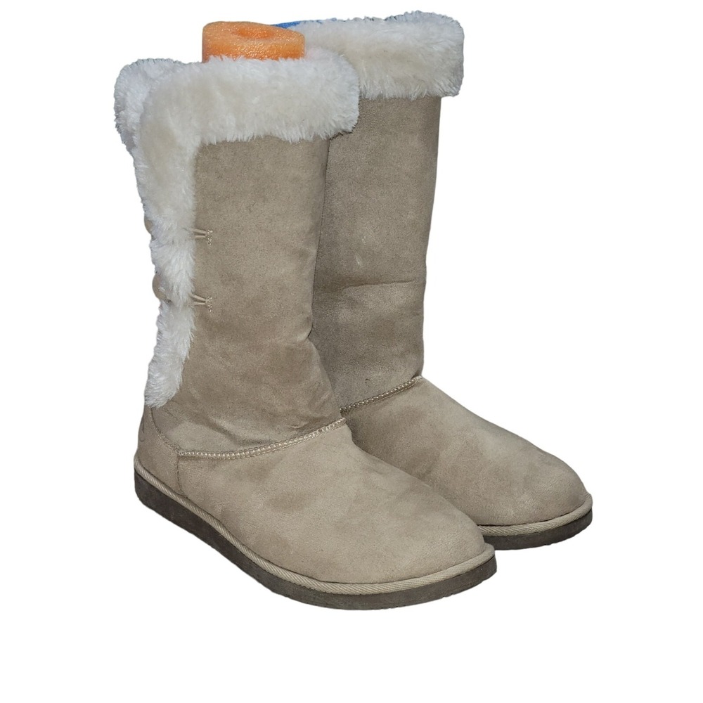 AIRWALK Women's Winter Boots Brown White Faux Fur Lined Comfort Man Made Size 11
